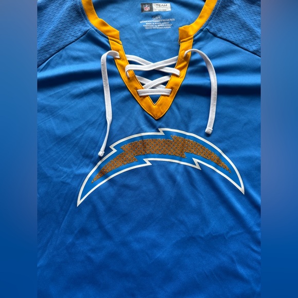 NFL CHARGERS Blue and Gold WOMENS SHIRT NWOT -Large - Picture 3 of 5